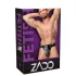 ZADO - leather chastity thong with 2 padlocks - black (S-2XL)