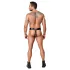 ZADO - leather chastity thong with 2 padlocks - black (S-2XL)
