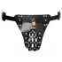 ZADO - leather chastity thong with 2 padlocks - black (S-2XL)