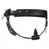 ZADO - leather chastity thong with 2 padlocks - black (S-2XL)