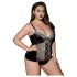JSY 062 - black lace‑up lingerie set (XL-2XL)