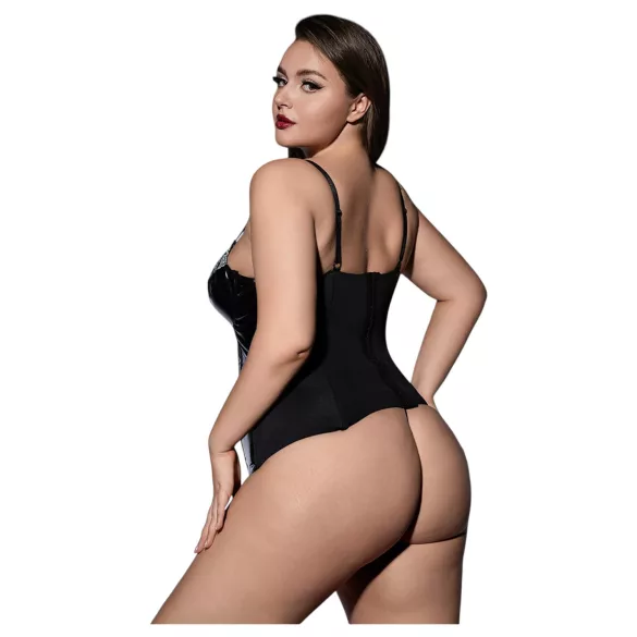 JSY 062 - black lace‑up lingerie set (XL-2XL)
