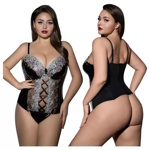 JSY 062 - black lace‑up lingerie set (XL-2XL)