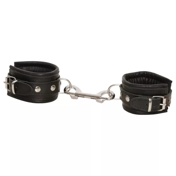 ZADO - Leather Wrist Cuffs with Carabiner (Black)