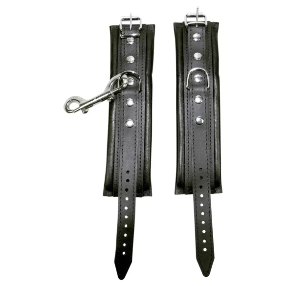 ZADO - Leather Wrist Cuffs with Carabiner (Black)
