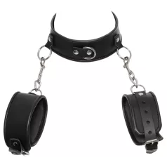 ZADO - Black Leather Collar with Cuffs