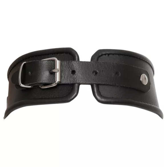 ZADO - Black Leather Collar with Cuffs