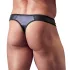 Svenjoyment - Shiny Men's Thong with Rhinestone Zipper (Black) - M