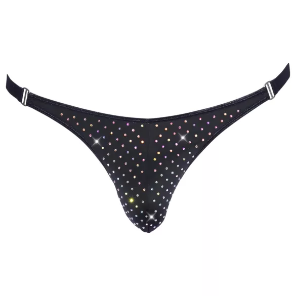 Svenjoyment - Men's Black Rhinestone Thong - L