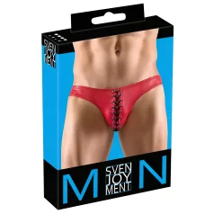 Svenjoyment - Black Lace-up Men's Briefs (Red) - M