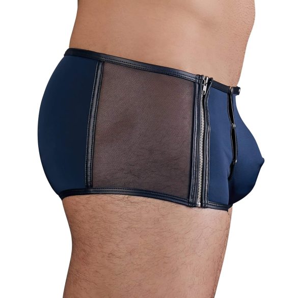 NEK - Blue Boxer Briefs with Black Lace-Up and Mesh Panels - M