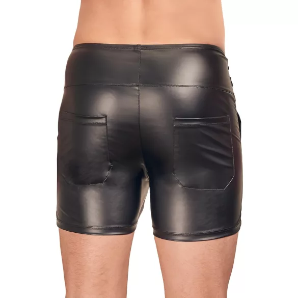 NEK - Men's Long Black Shorts with Metal Buckle