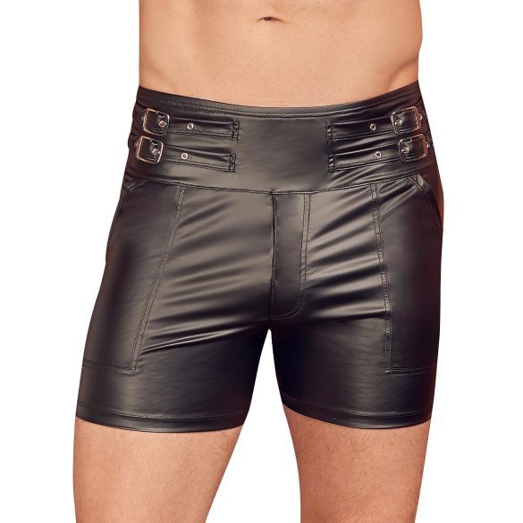 NEK - Men's Long Black Shorts with Metal Buckle - M
