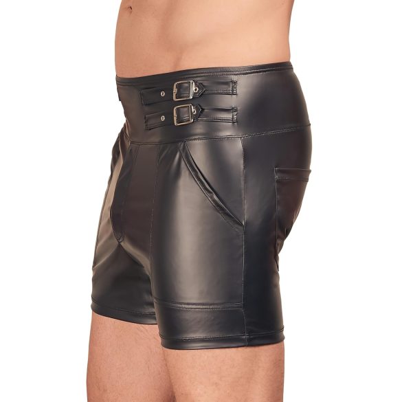 NEK - Men's Long Black Shorts with Metal Buckle - M