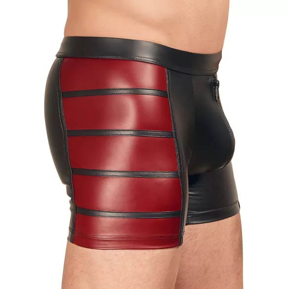 NEK - Black Boxer Briefs with Red Side Panels and Zipper - M