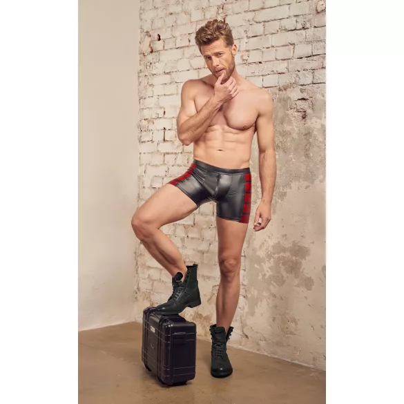 NEK - Black Boxer Briefs with Red Side Panels and Zipper - L