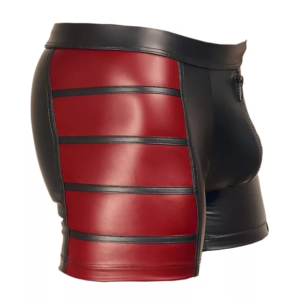 NEK - Black Boxer Briefs with Red Side Panels and Zipper - L
