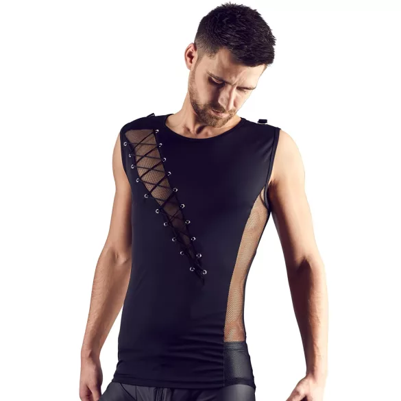Svenjoyment - Men's Lace-Up Top (Black) - XL