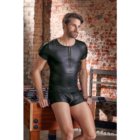 NEK - Matte Finish Men's Black Short Sleeve Top