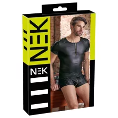 NEK - matte-effect short-sleeved men's top (black) - M
