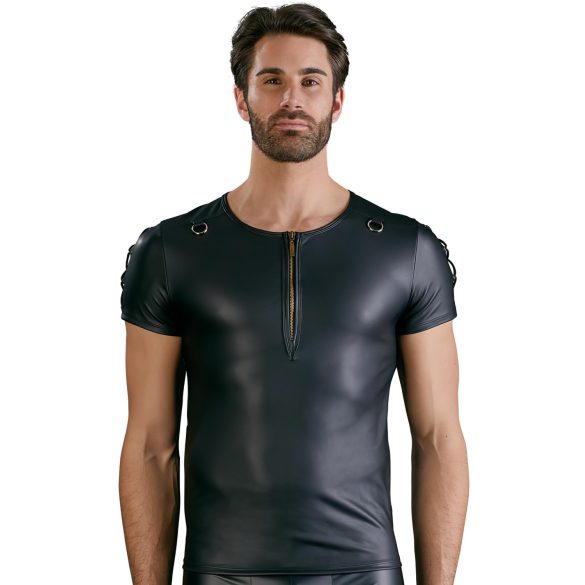 NEK - Matte Finish Men's Black Short Sleeve Top - M