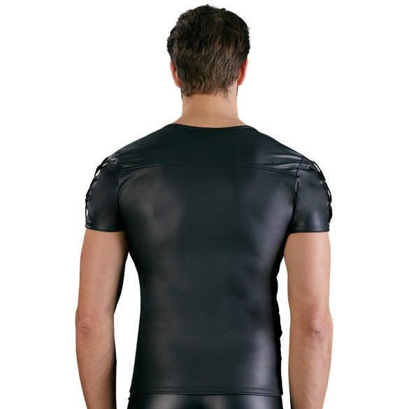 NEK - Matte Finish Men's Black Short Sleeve Top - M