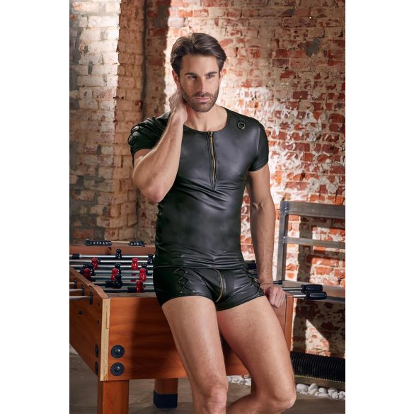 NEK - Matte Finish Men's Black Short Sleeve Top - XL