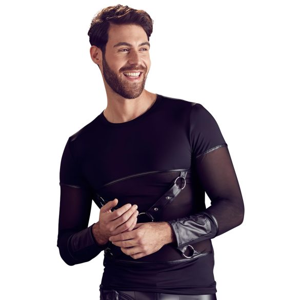 NEK - Cross-Strap Long Sleeve Men's Top (Black) - L