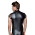 NEK - Men's Black Top with Studs and Fishnet Details - M