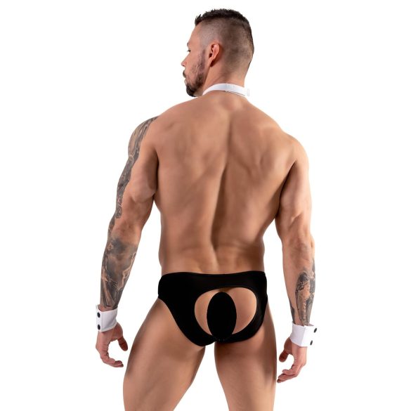 Svenjoyment - Men's Waiter Thong Costume Set (Black & White)