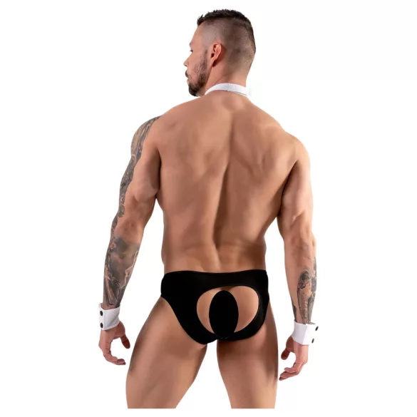 Svenjoyment - Men's Waiter Thong Costume Set (Black & White) - M
