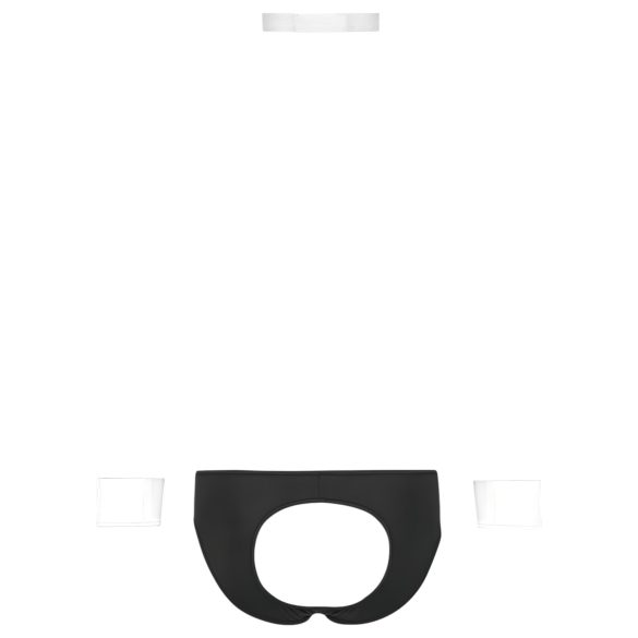 Svenjoyment - Men's Waiter Thong Costume Set (Black & White) - M