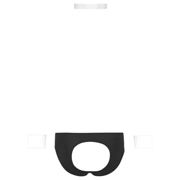 Svenjoyment - Men's Waiter Thong Costume Set (Black & White) - M