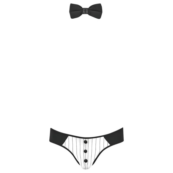 Svenjoyment - Men's Waiter Thong Costume Set (Black & White) - XL
