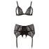 Cottelli Plus Size - Lace Lingerie Trio (Black) - XXXXL