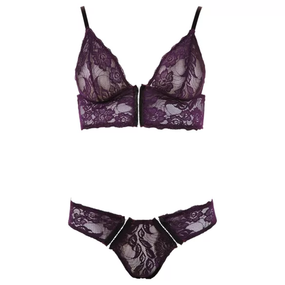 Cottelli - Floral Lace Bra Set (Purple)