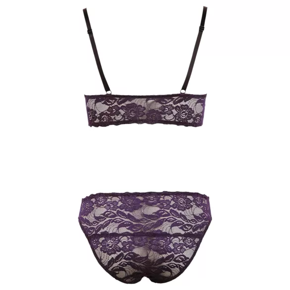 Cottelli - Floral Lace Bra Set (Purple) - M