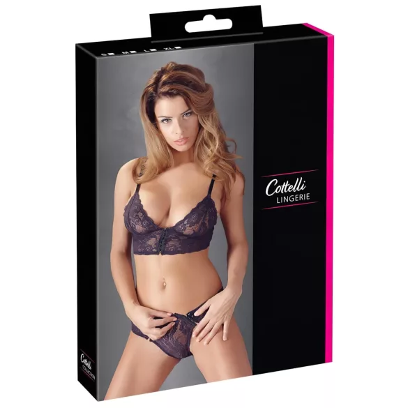 Cottelli - Floral Lace Bra Set (Purple) - L
