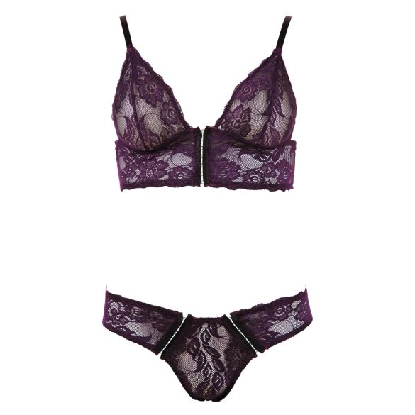 Cottelli - Floral Lace Bra Set (Purple) - XL