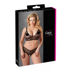 Cottelli Plus Size - Lace Lingerie Set (Black)