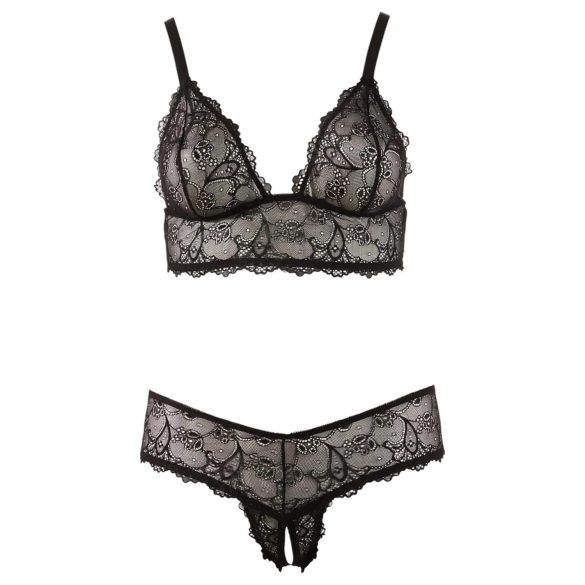 Cottelli Plus Size - Lace Lingerie Set (Black) - XXXL
