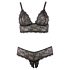 Cottelli Plus Size - Lace Lingerie Set (Black) - XXXL