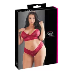 Cottelli Plus Size - Soft Lace Bra Set (Red)