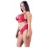 Cottelli Plus Size - Soft Lace Bra Set (Red) - 2XL