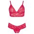 Cottelli Plus Size - Soft Lace Bra Set (Red) - 4XL