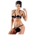 Cottelli - Black Metal Ring Bra Set - 80B/M