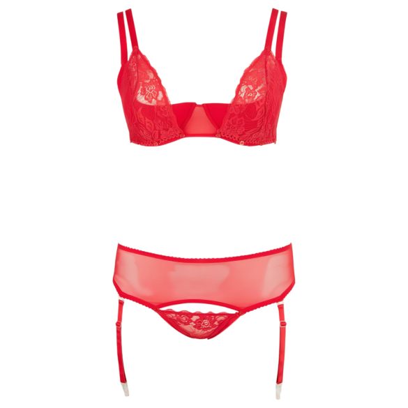 Cottelli Plus Size - Versatile Lingerie Duo (Red) - 95D/2XL