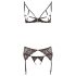 Abierta Fina - Sparkling Lace Enchantment - Bra Set (Black) - M