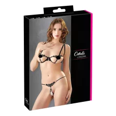 Cottelli - Glittering Embroidered Bra Set (Black)  - M