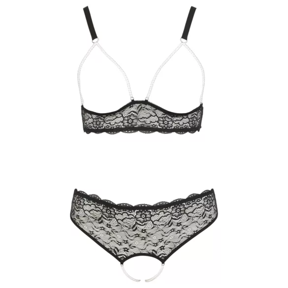Cottelli Plus Size - Beaded Bra Set (Black)